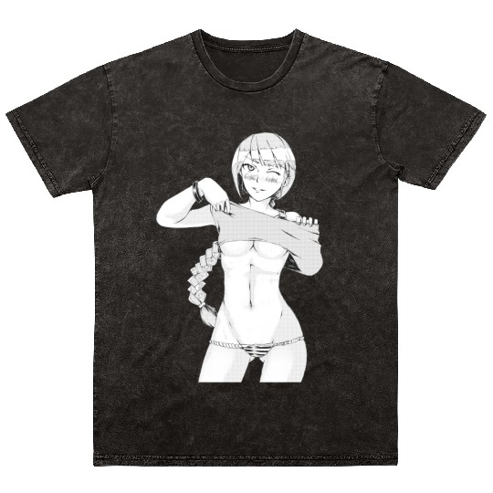 hen Manga Anime Waifu japanese sexy Girl Ahegao Mineral Wash T Shirts