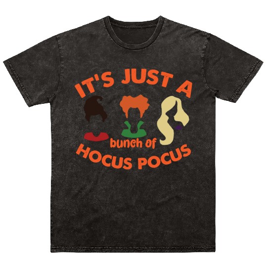 It's Just a Bunch of Hocus Pocus Halloween Mineral Wash T Shirts