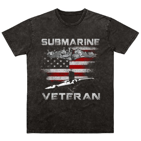 Vintage US Navy Submarine Service Veteran Mineral Wash T Shirts