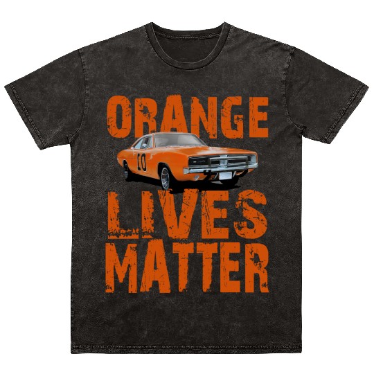 General Lee Dukes Of Hazzard Retro Orange Lives Mineral Wash T Shirts