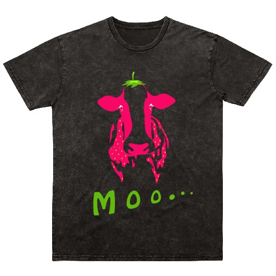 Strawberry cow, Strawberry cow pink, pink cow Mineral Wash T Shirts