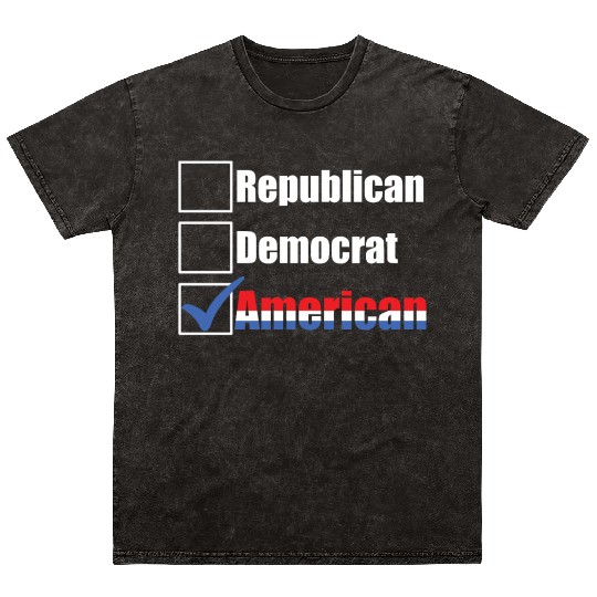 Republican Democrat American Patriotic Anti Mineral Wash T Shirts