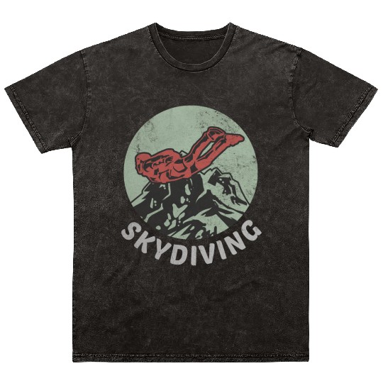 Skydiving Skydiver Base Jump Parachutist Mineral Wash T Shirts