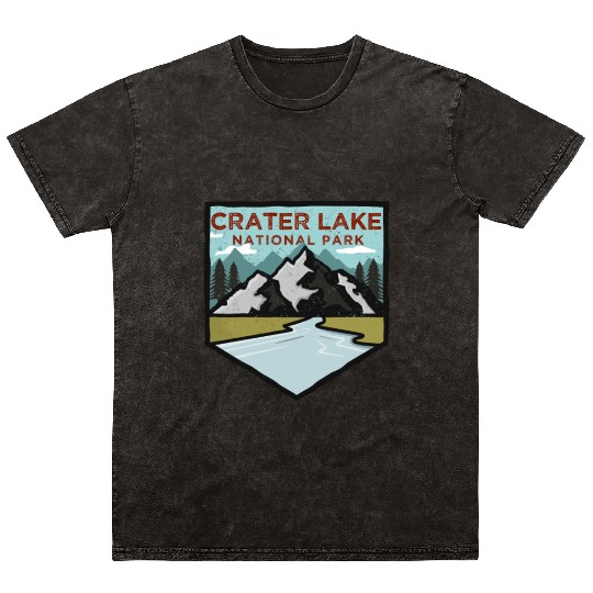 Retro Vintage Crater Lake National Park Gift Mineral Wash T Shirts
