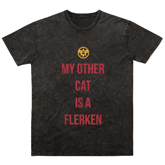 Captain Marvel My Other Cat Is A Flerken Bold Logo Mineral Wash T Shirts