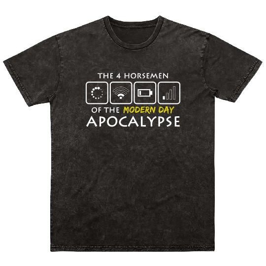 Nerd Horsemen Modern Apocalypse I Computer WIFI Mineral Wash T Shirts