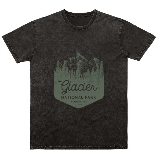 Glacier National Park Hiking Montana Mineral Wash T Shirts