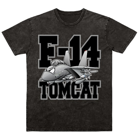 F-14 Tomcat Military Fighter Jet Aircraft Cartoon Mineral Wash T Shirts