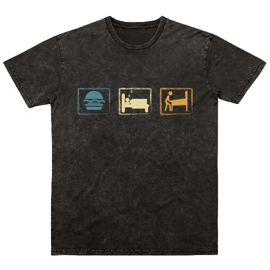 Retro Pinball Eat Sleep Pinball Mineral Wash T Shirts