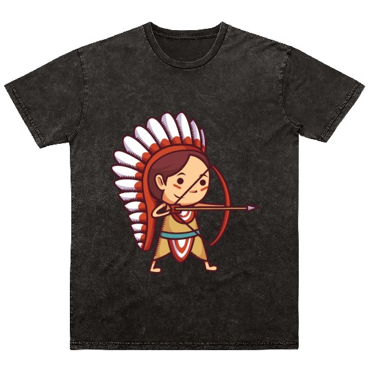 Native American Archer. Mineral Wash T Shirts