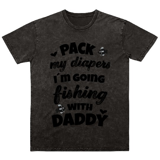 Daddy´s little fishing buddy Father Newborn Baby Mineral Wash T Shirts