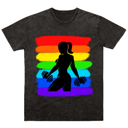 Fitness - Gym - Workout - Woman - Colorful Mineral Wash T Shirts