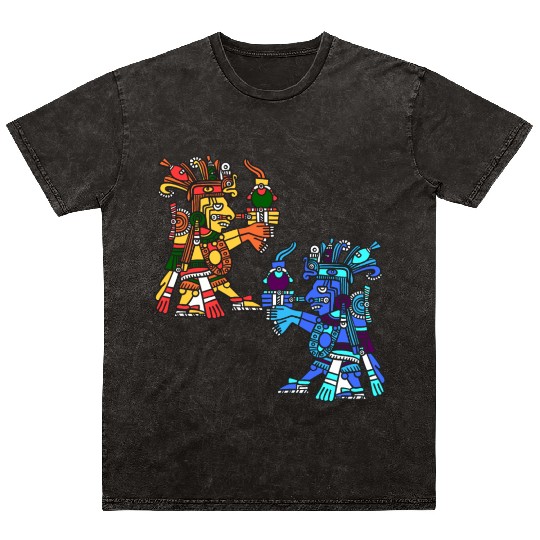 Aztec God Mayan Civilization Inca Culture Gift Mineral Wash T Shirts