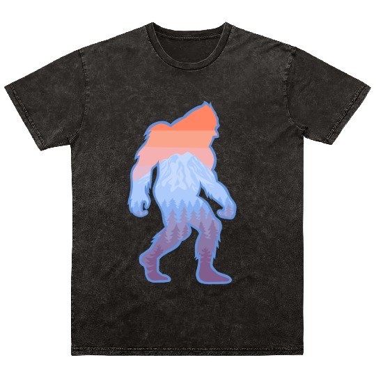 Mt Rainier Bigfoot Sasquatch Mineral Wash T Shirts