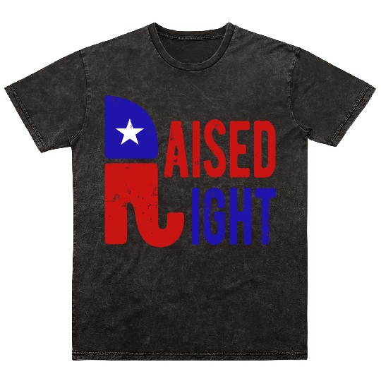 Raised Right Proud Republican Elephant Logo Usa Mineral Wash T Shirts
