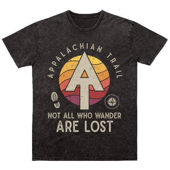 Appalachian Trail Logo Hiking Wander in the US Mineral Wash T Shirts