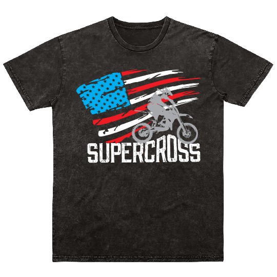 Supercross Motocross Racing Biker Mineral Wash T Shirts
