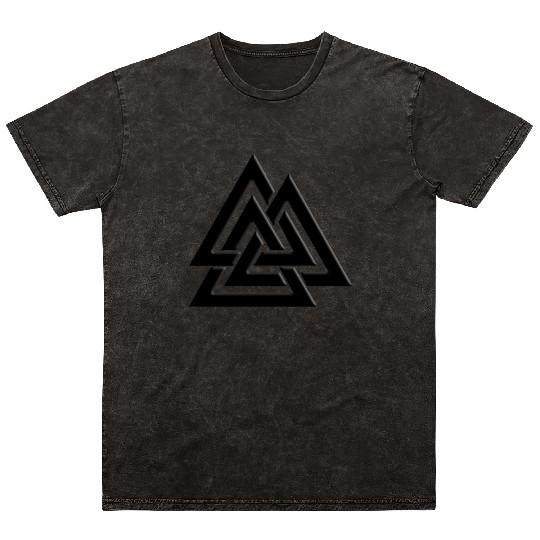 Valknut Pagan Viking Germanic Triangles Symbol Mineral Wash T Shirts