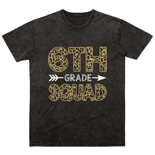 6th Grade Squad Leopard Mineral Wash T Shirts Sixth Grade Teacher