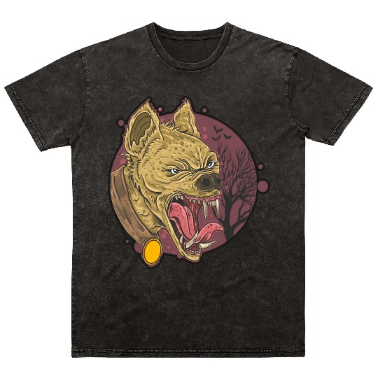 wild hyena angry face head Mineral Wash T Shirts