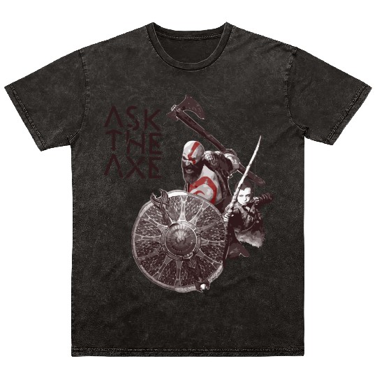 God Of War Ask The Axe Mineral Wash T Shirts