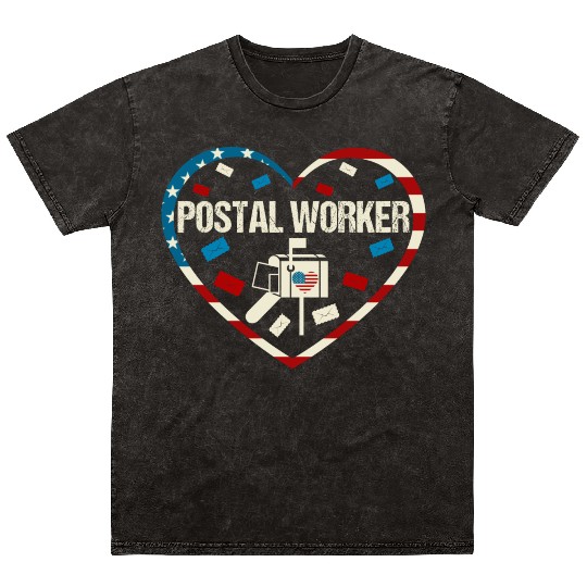 Postal worker mail carrier Heart Love Mineral Wash T Shirts