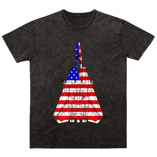 United States F 14 Tomcat Flag Mineral Wash T Shirts