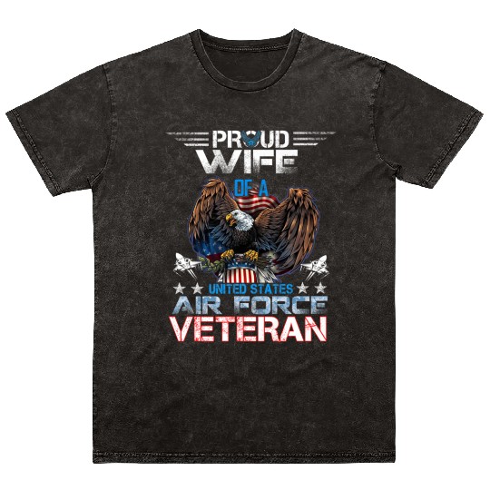 Veteran-Proud Wife Of Us Air Force Veteran Patriot Mineral Wash T Shirts