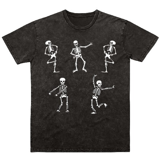 skeleton , Dancing Skeleton, Halloween , Dancing Mineral Wash T Shirts