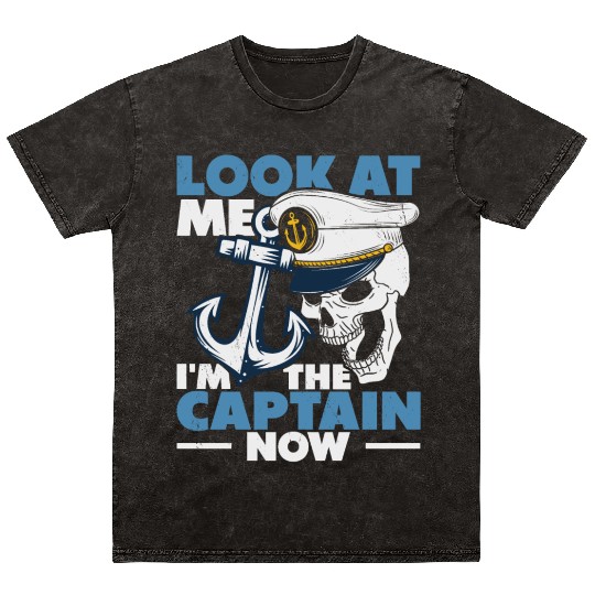 Captain Boat Lovers Fishermen Sailing Boating Mineral Wash T Shirts