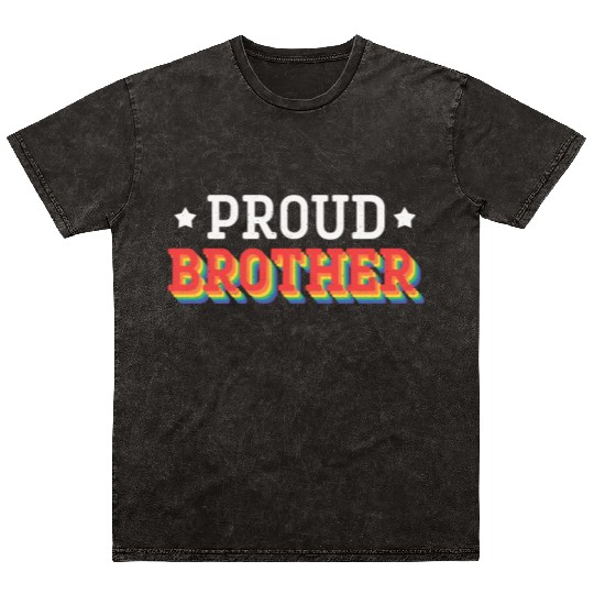 Proud Brother LGBTQ LGBT Love Rainbow Pride Mineral Wash T Shirts
