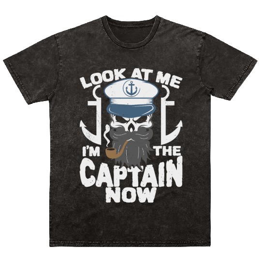 Captain Boat Lovers Fishermen Sailing Boating Mineral Wash T Shirts