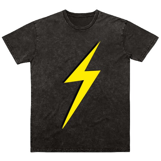 double Lightning Bolt Yellow And Black Mineral Wash T Shirts