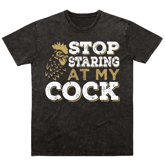 Chicken Cock Penis joke Sexual Mineral Wash T Shirts