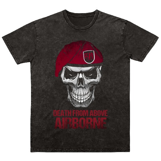 Airborne Paratrooper Wings US Army Military Mineral Wash T Shirts