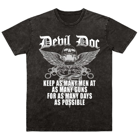 Devil Doc US Navy Corpsman Badass Army Veteran Mineral Wash T Shirts
