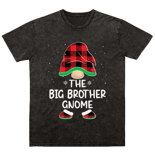 Christmas The Big Brother Gnome Buffalo Plaid Xmas Mineral Wash T Shirts