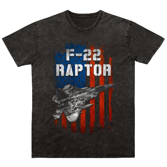 F 22 Raptor US Airborne Fighter Pilot Mineral Wash T Shirts