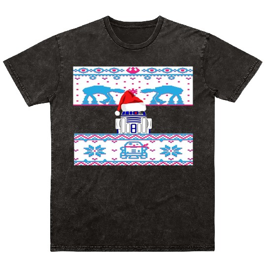 R2D2 Ugly Christmas Sweater Mineral Wash T Shirts