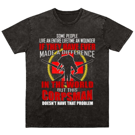 Devil US Navy Corpsman DOC Badass Army Veteran Mineral Wash T Shirts