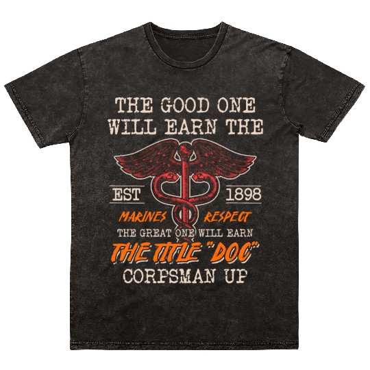 DOC Devil US Navy Corpsman Badass Army Veteran Mineral Wash T Shirts