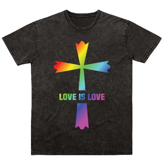 God Gay Christian LGBT Mineral Wash T Shirts