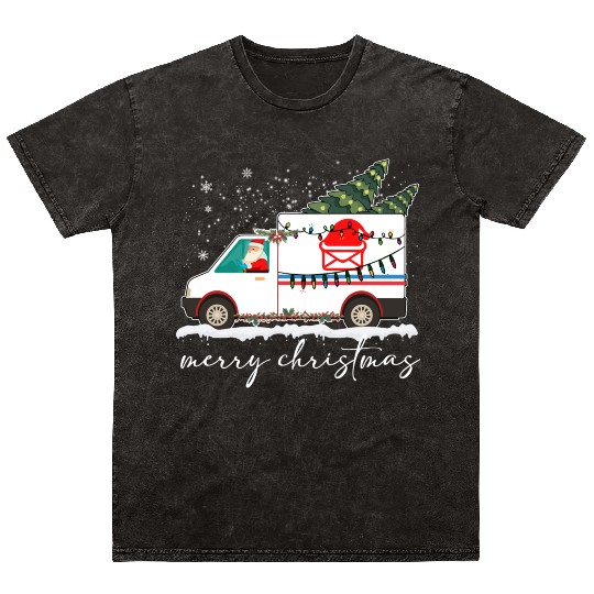 Christmas Postal Service Truck, Postal Worker Shir Mineral Wash T Shirts