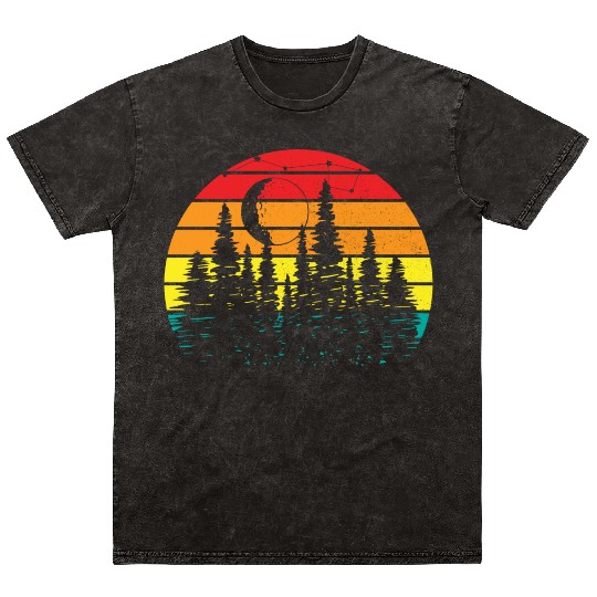 Retro Vintage Outdoor Mountains Hiking Nature Fore Mineral Wash T Shirts