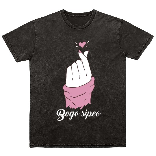 Bogo Sipeo Korean Heart K Pop Heart Finger Mineral Wash T Shirts