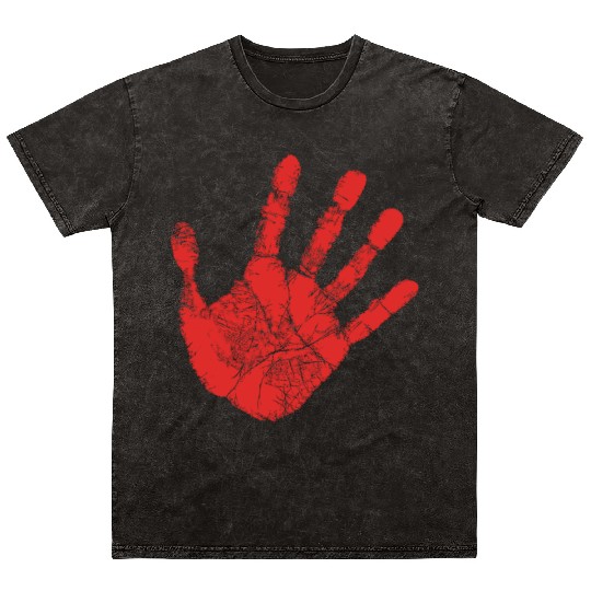 Red Hand - Supporter of MMIW Mineral Wash T Shirts
