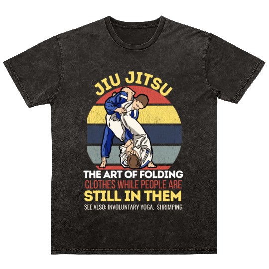 Jiu Jitsu Art of Folding Clothes BJJ MMA Mineral Wash T Shirts
