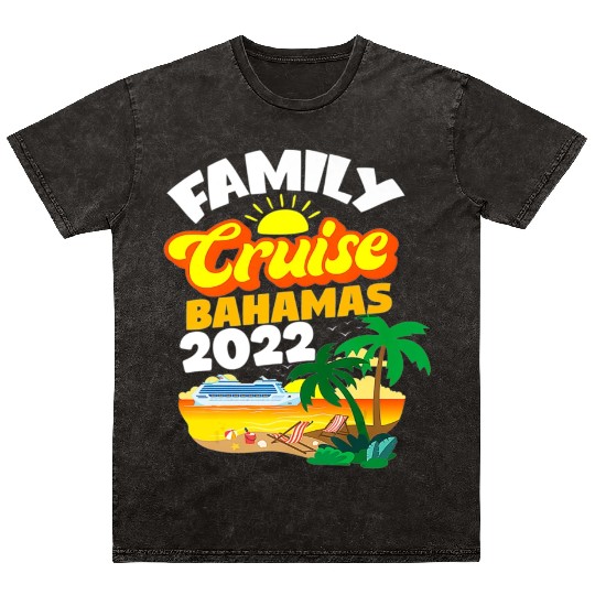 Family Cruise Bahamas Men Women Boys Girls Sailing Mineral Wash T Shirts