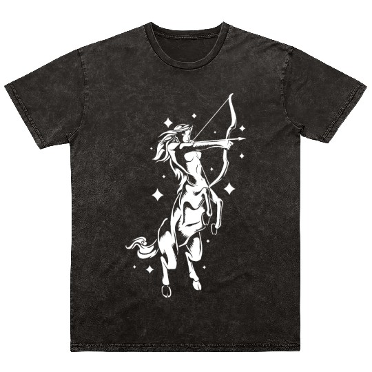 Centaur Girl Sagittarius Mom Daughter Mineral Wash T Shirts