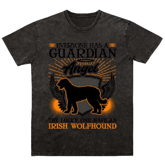 Irish Wolfhound Guardian Angel Mineral Wash T Shirts